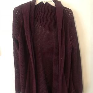 Eddie Bauer pullover cardigan sweater w| hood